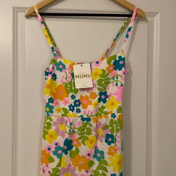 NWT SMYMM Show Me Your Mumu Amalfi Coast Floral Multicolor Linen Blend Dress - Picture 5 of 10